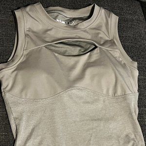 Popflex Small Peekaboo Crew Tank smoky taupe